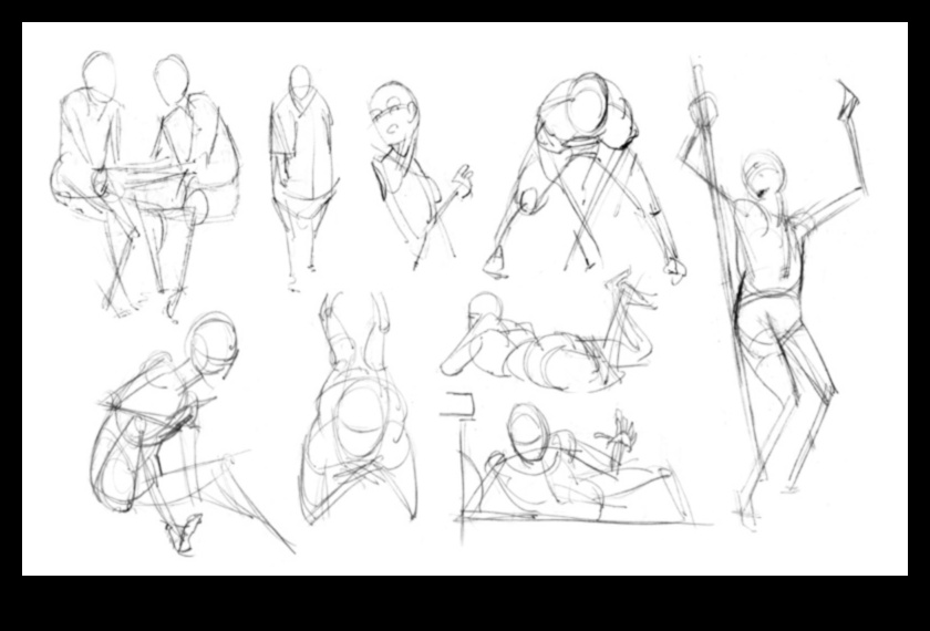 שרטוט מחוות: לכידת אנרגיה בציורי חיים