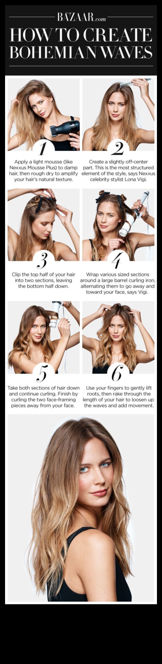 גלים ושכבות המשך: יצירת מרקם בשיער באורך בינוני